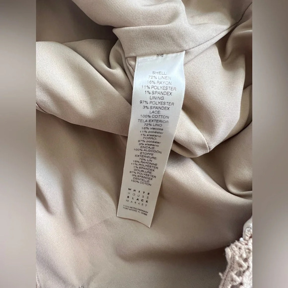 White House Black Market linen lace blend 2 piece dress jacket suit 12 - Picture 13 of 15